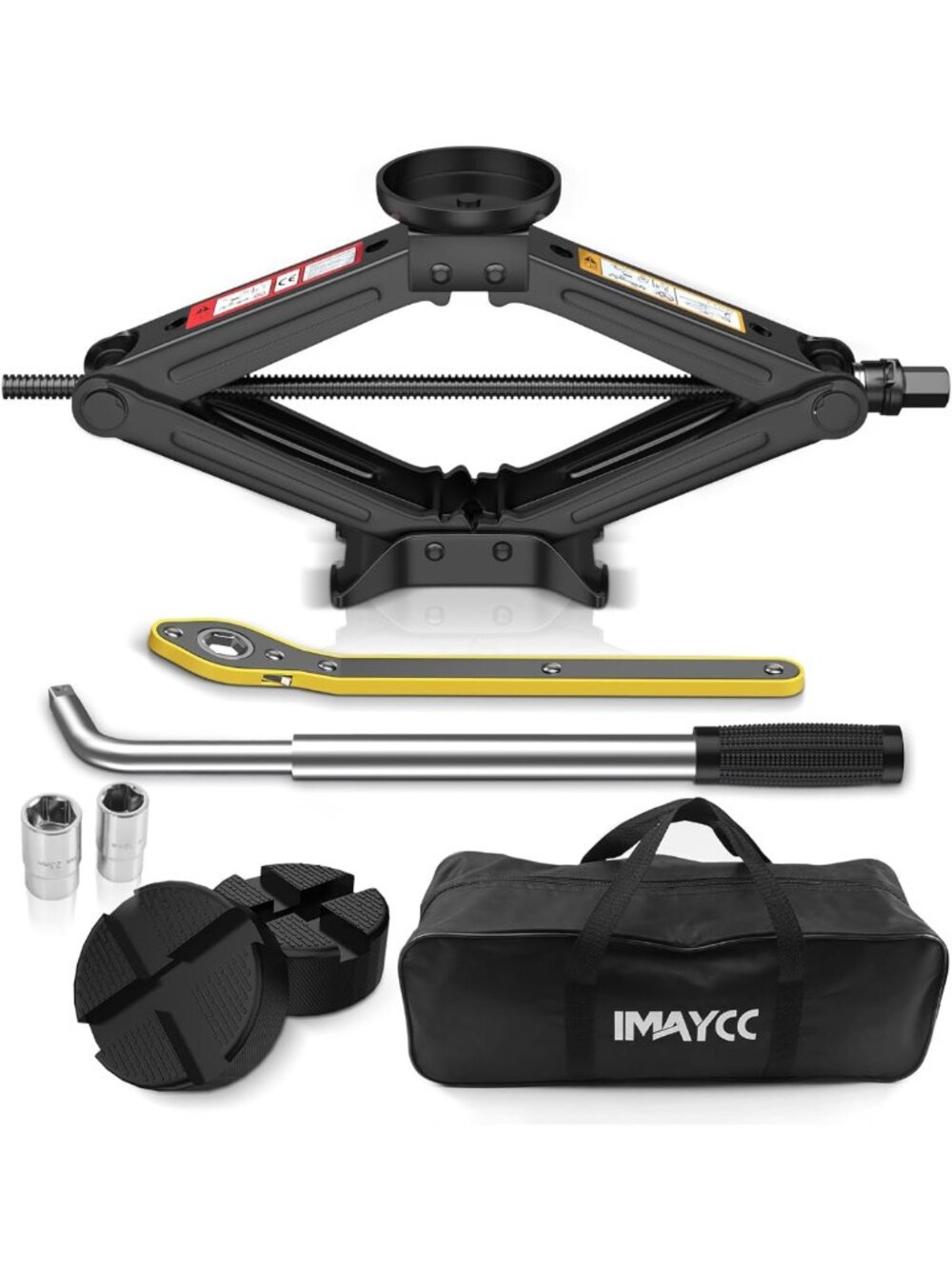Portable 2.5 Ton Scissor Car Jack Kit, Universal Tire Changing Tool for SUV